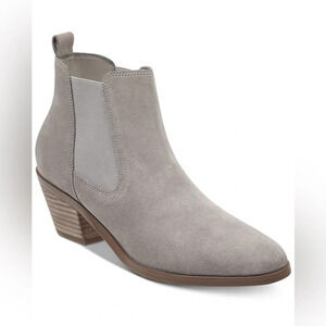 Marc Fisher Womens Jayli Chelsea Booties Light Natural Suede US 9.5 M Grey Boots